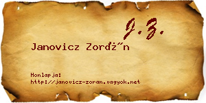 Janovicz Zorán névjegykártya